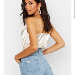 satin cowl neck cami
